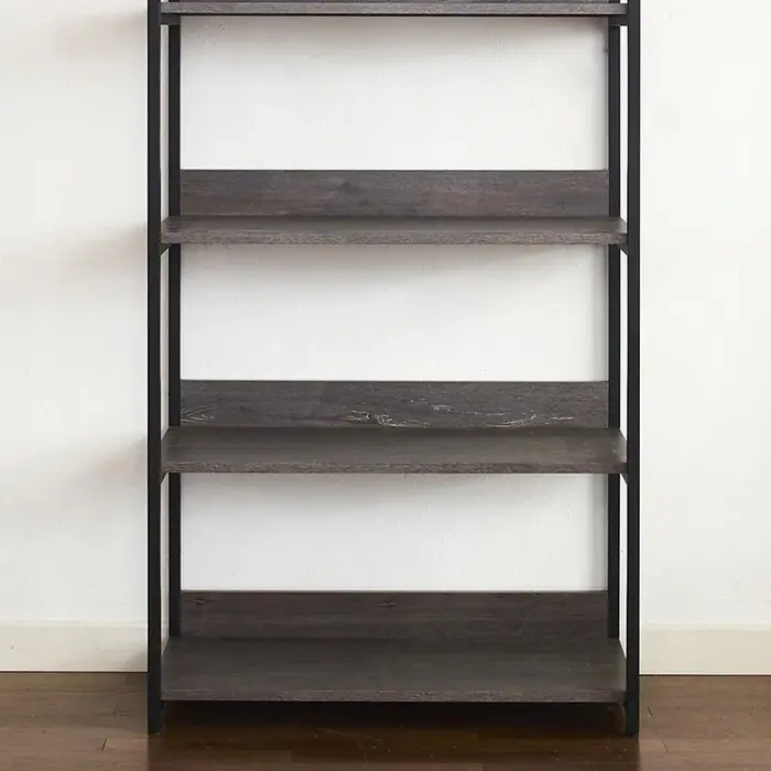 Monica-Placard en bois et métal avec cinq étagères, gris rustique