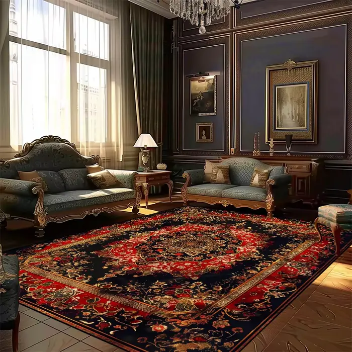 Tapis de style persan pour la décoration du salon, tapis de grande surface pour la chambre à coucher
