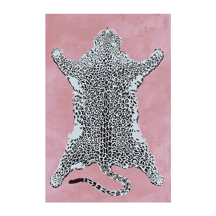 Tapis de salon en peluche de luxe léger, décoration de chambre à coucher, imprimé léopard, épais, an