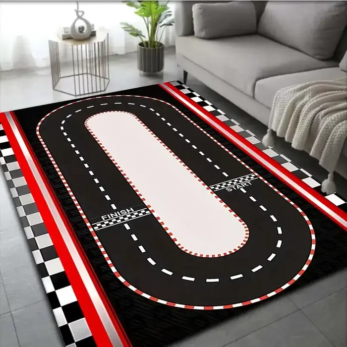 Tapis de luxe en forme d'échiquier noir et doré, à carreaux de haute qualité, avec motif de pièces d'échecs classiques, cadeau Unique pour salle de jeu