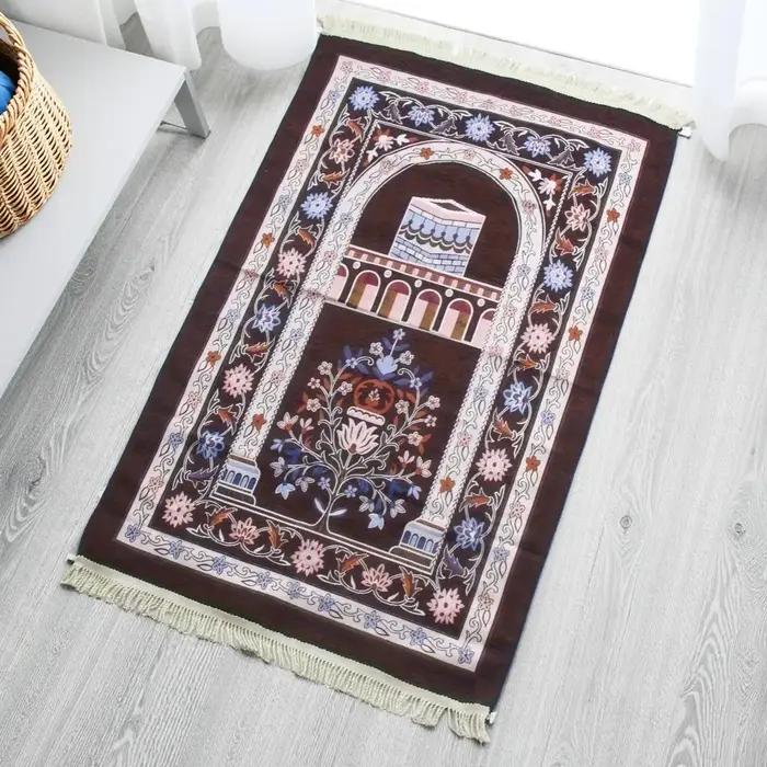 Tapis de prière en tissu, tapis de prière musulman, rembourré, doux et Portable, pour salle d'église