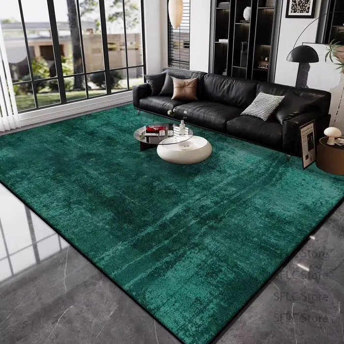 Tapis décoratif vert Simple et élégant en peluche